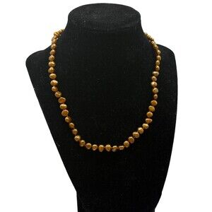 Barbara Bixby 18K Gold 925 Silver Yellow Pearl Necklace 17” Designer w/Box